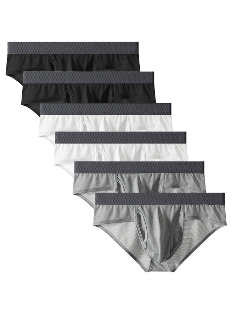 3 Pack Men's Ultra-Soft Breathable Mesh Ice Silk Briefs | dmunderwear detail image 15