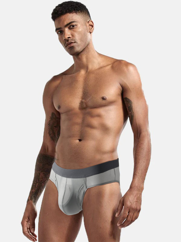 3 Pack Men's Ultra-Soft Breathable Mesh Ice Silk Briefs | dmunderwear detail image 4