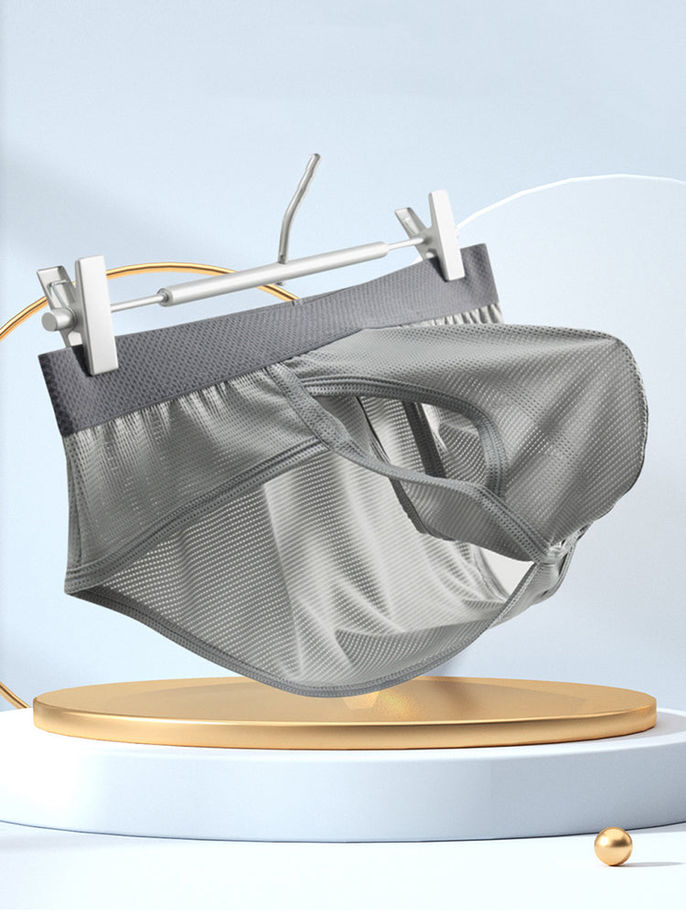 3 Pack Men's Ultra-Soft Breathable Mesh Ice Silk Briefs | dmunderwear detail image 5