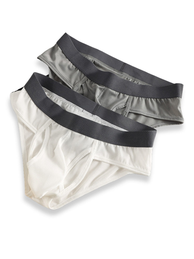 3 Pack Men's Ultra-Soft Breathable Mesh Ice Silk Briefs | dmunderwear detail image 7