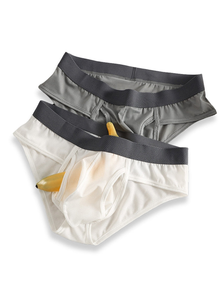 3 Pack Men's Ultra-Soft Breathable Mesh Ice Silk Briefs | dmunderwear detail image 9
