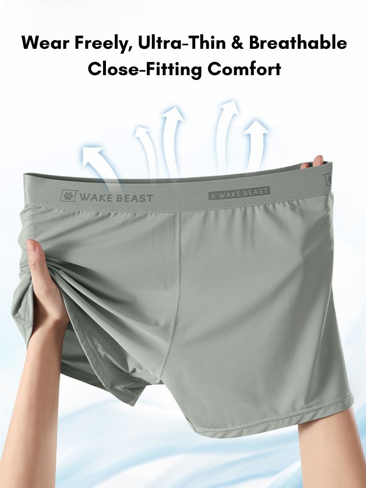 3 Pack Men's Ultra-Soft Ice Silk Seamless Comfort Stretch Boxers Briefs | dmunderwear detail image 3