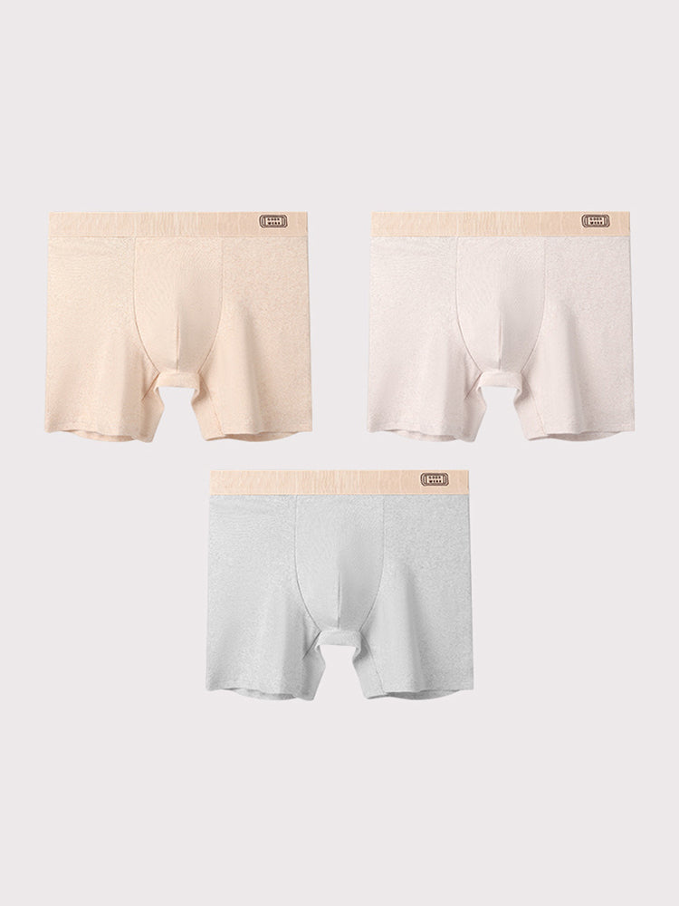 3 Pack Men's Ultra-Soft Simple Solid Color Breathable Cotton Boxers Briefs | dmunderwear detail image 19