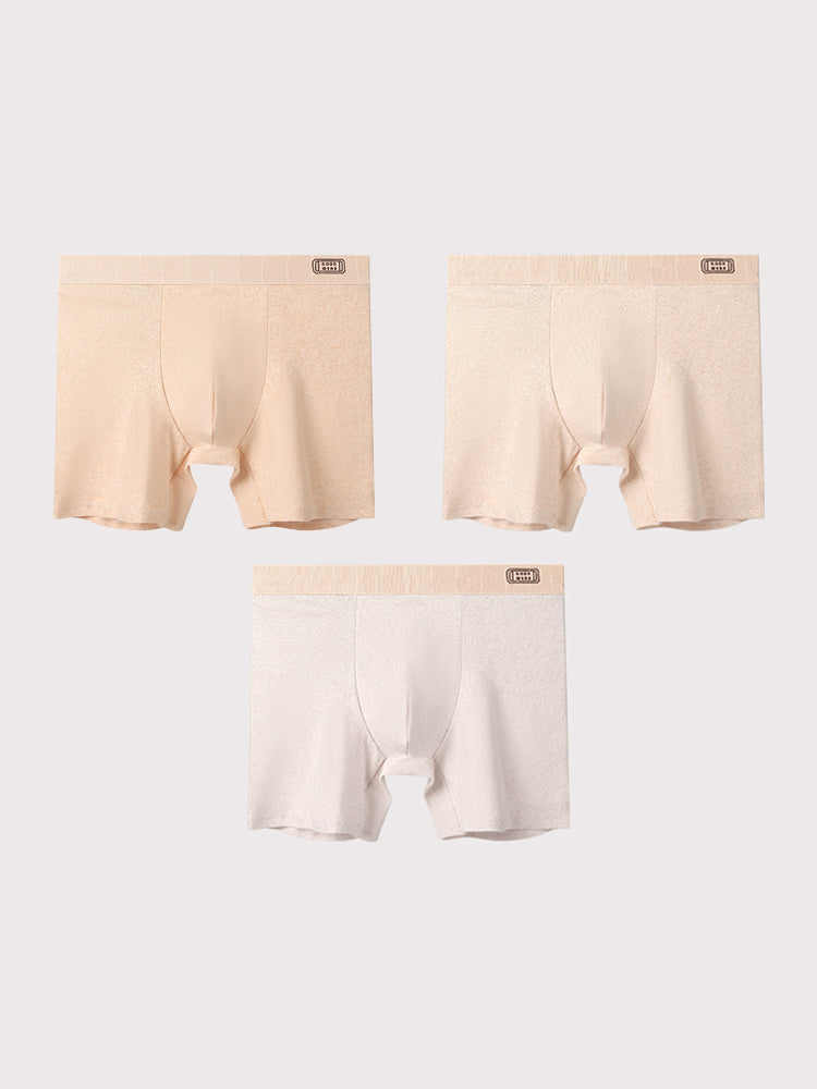 3 Pack Men's Ultra-Soft Simple Solid Color Breathable Cotton Boxers Briefs | dmunderwear detail image 2