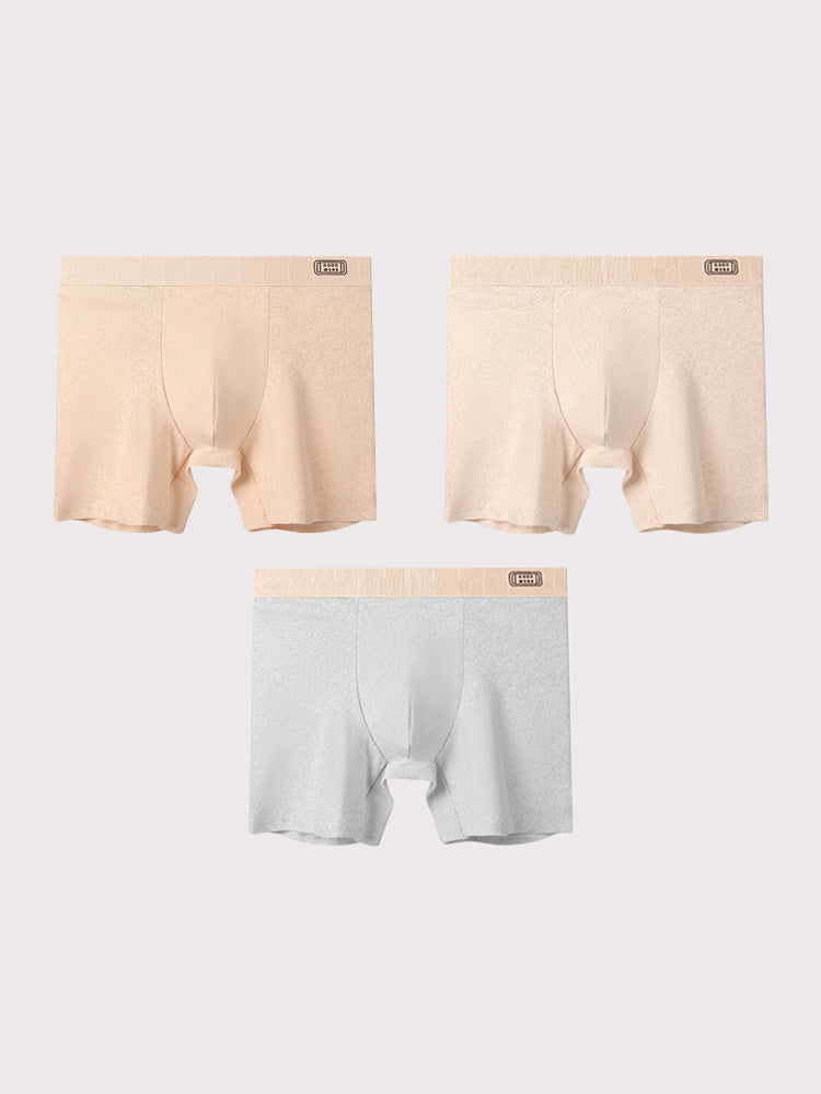 3 Pack Men's Ultra-Soft Simple Solid Color Breathable Cotton Boxers Briefs | dmunderwear detail image 8
