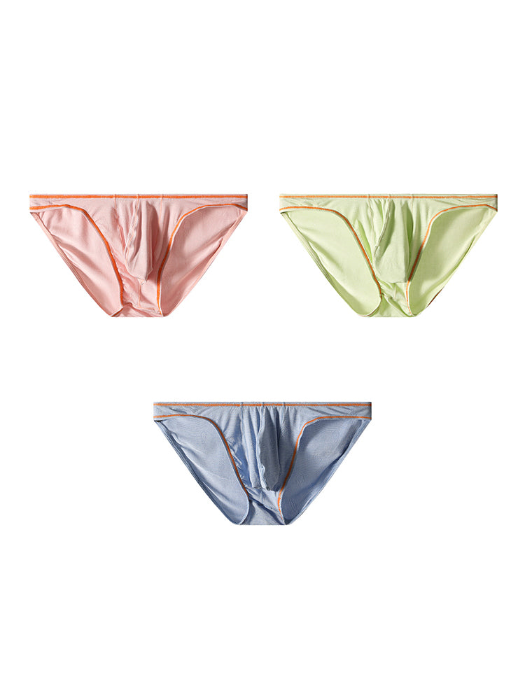 3 Pack Men's Ultra-Soft Stretch Fabric Ice Silk Briefs | dmunderwear detail image 13