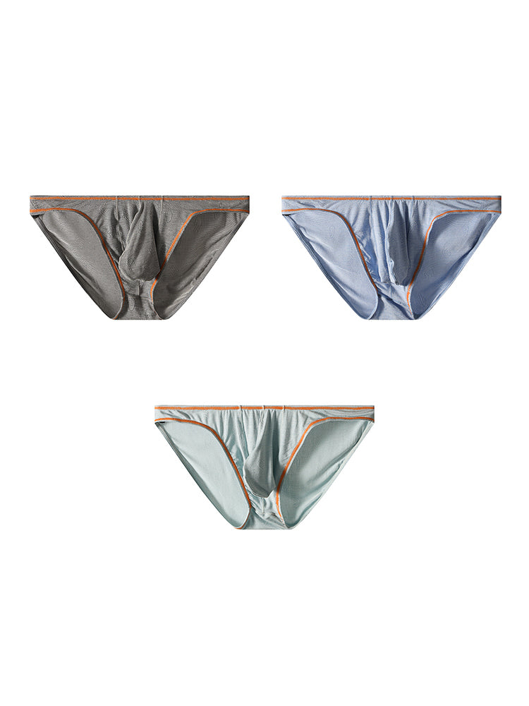 3 Pack Men's Ultra-Soft Stretch Fabric Ice Silk Briefs | dmunderwear detail image 8