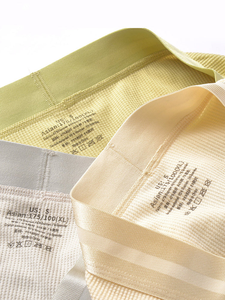 3 Pack Men's Soft Waffle Cotton Briefs with Separate Pouch and High-Leg Cut | dmunderwear detail image 8