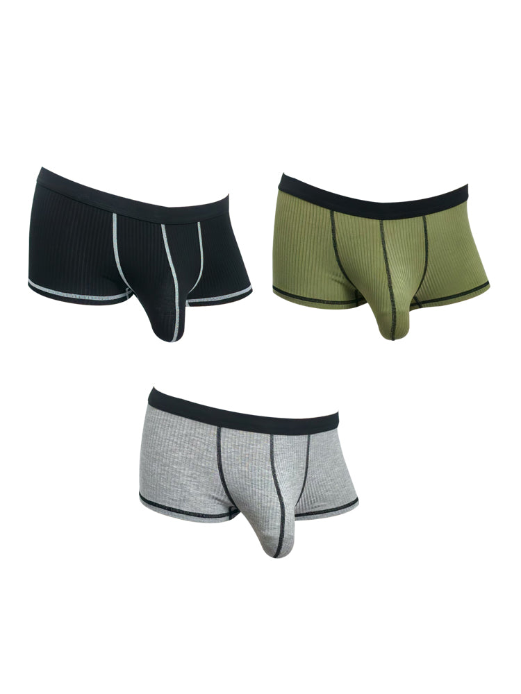 3 Pack Men's Ultra-Thin Cooling Large Supportive Pouch Breathable Low-Rise Trunks | dmunderwear detail image 14