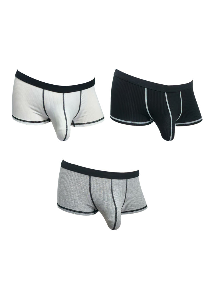 3 Pack Men's Ultra-Thin Cooling Large Supportive Pouch Breathable Low-Rise Trunks | dmunderwear detail image 2