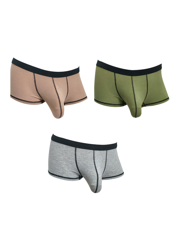 3 Pack Men's Ultra-Thin Cooling Large Supportive Pouch Breathable Low-Rise Trunks | dmunderwear detail image 20