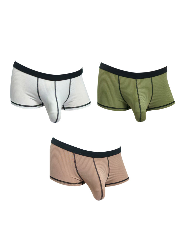3 Pack Men's Ultra-Thin Cooling Large Supportive Pouch Breathable Low-Rise Trunks | dmunderwear detail image 8