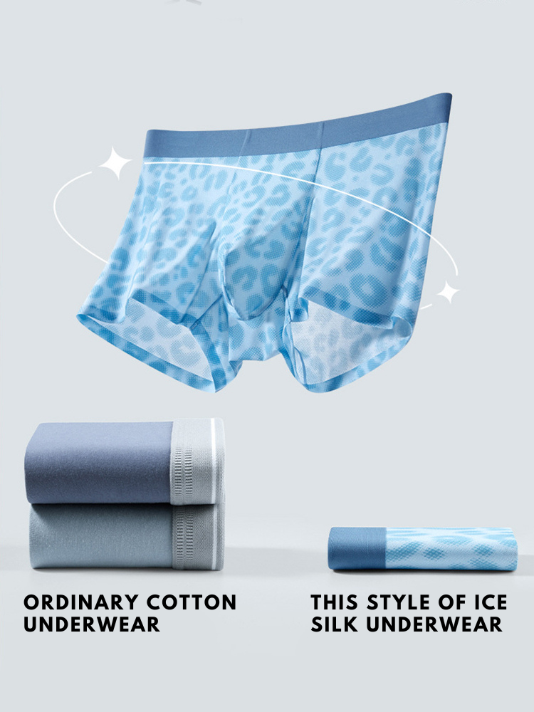 3 Pack Men's Ultra-Thin Ice Silk Trunks | dmunderwear detail image 10