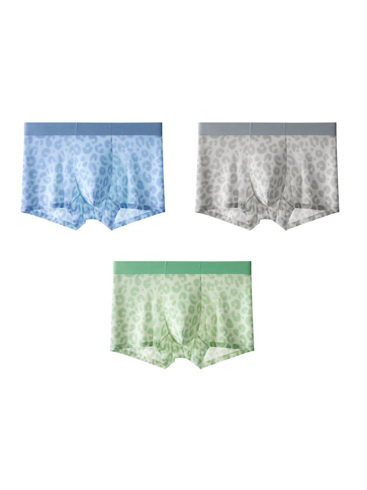 3 Pack Men's Ultra-Thin Ice Silk Trunks | dmunderwear detail image 2