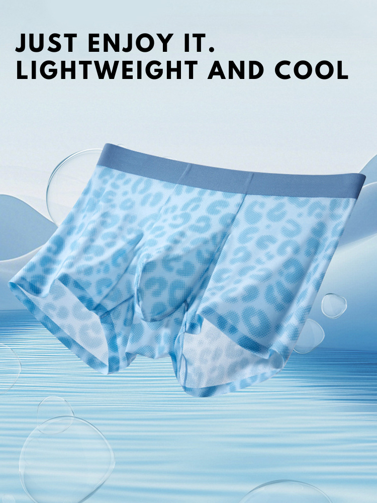3 Pack Men's Ultra-Thin Ice Silk Trunks | dmunderwear detail image 4