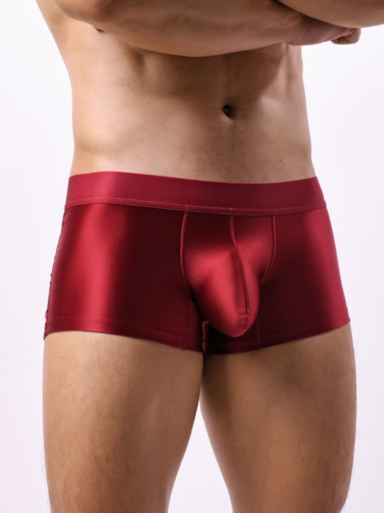 3 Pack Men's Wide Elastic Waistband Solid Color Enhancing Pouch Trunks | dmunderwear detail image 6