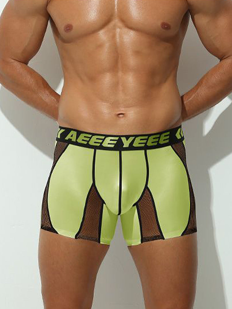 2 Pack Men's Workout Anti-Chafing Quick-Dry & Breathable Mesh Stretch Boxer Briefs | dmunderwear detail image 18