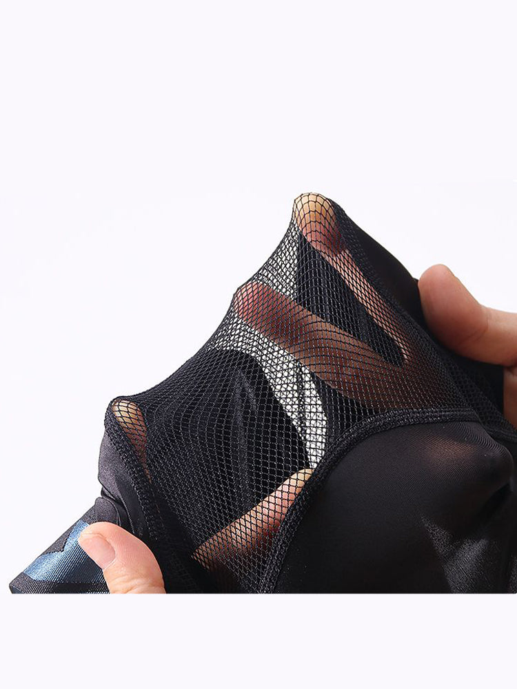 2 Pack Men's Workout Anti-Chafing Quick-Dry & Breathable Mesh Stretch Boxer Briefs | dmunderwear detail image 9