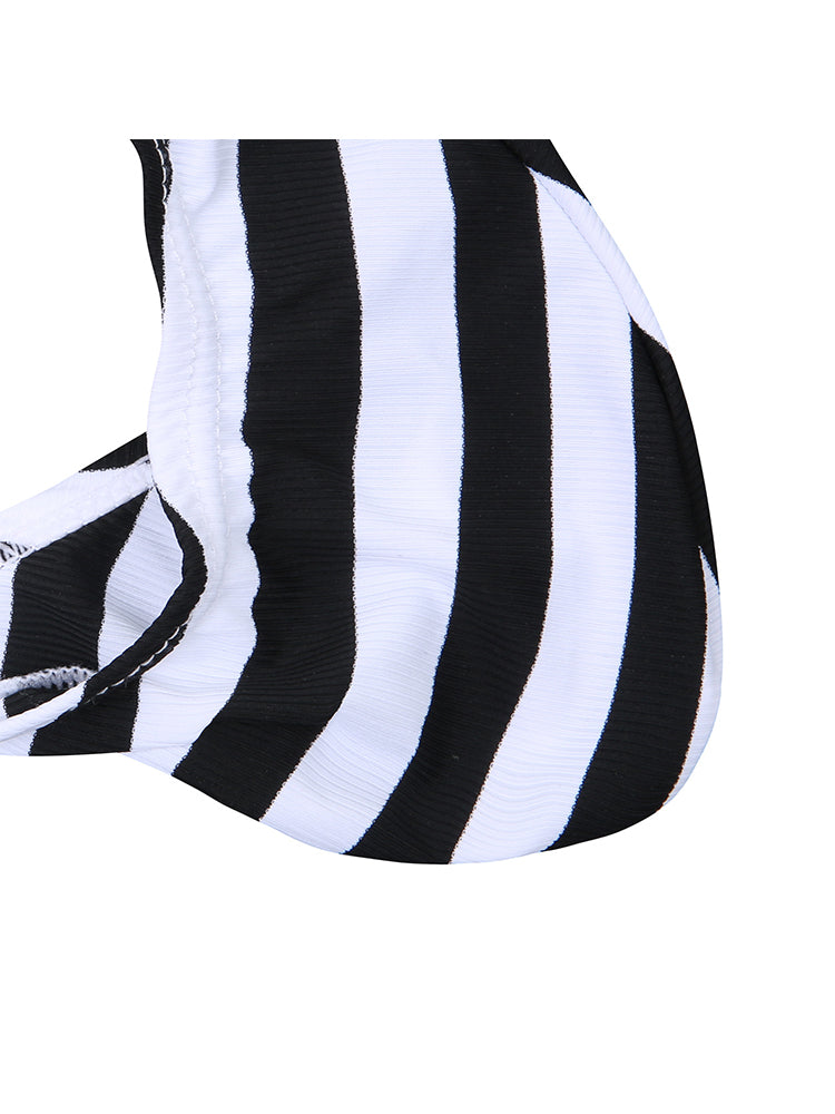 3 Pack Men's Zebra Stripe Glitter Sexy Low-Rise Support Large Pouch Strings | dmunderwear detail image 12