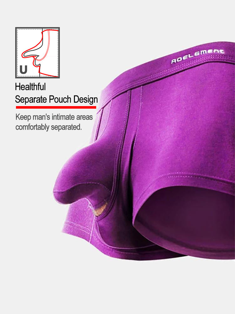 3 Pack Men's Double Pouch Underwear Separate Pouch Modal Trunks | dmunderwear detail image 11