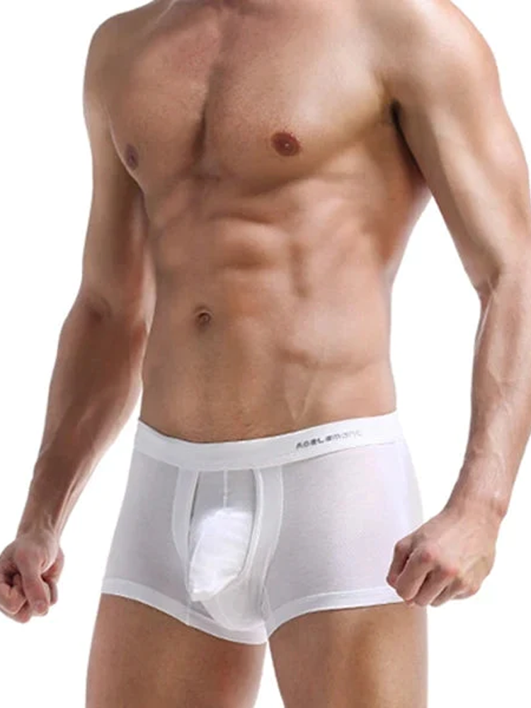 3 Pack Men's Double Pouch Underwear Separate Pouch Modal Trunks | dmunderwear detail image 18
