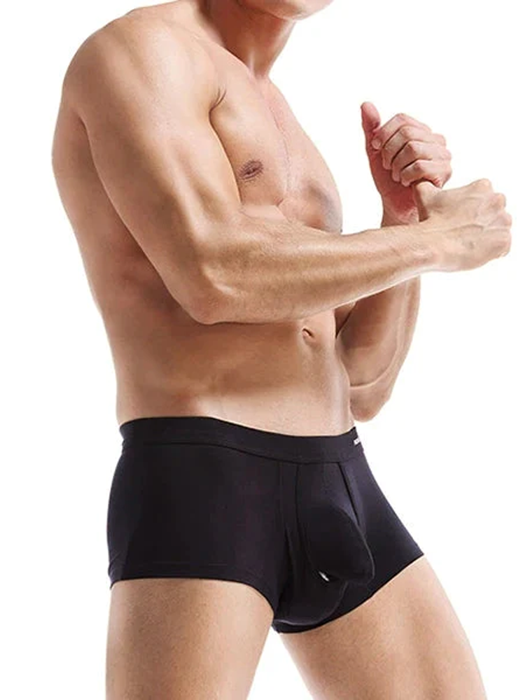 3 Pack Men's Double Pouch Underwear Separate Pouch Modal Trunks | dmunderwear detail image 19