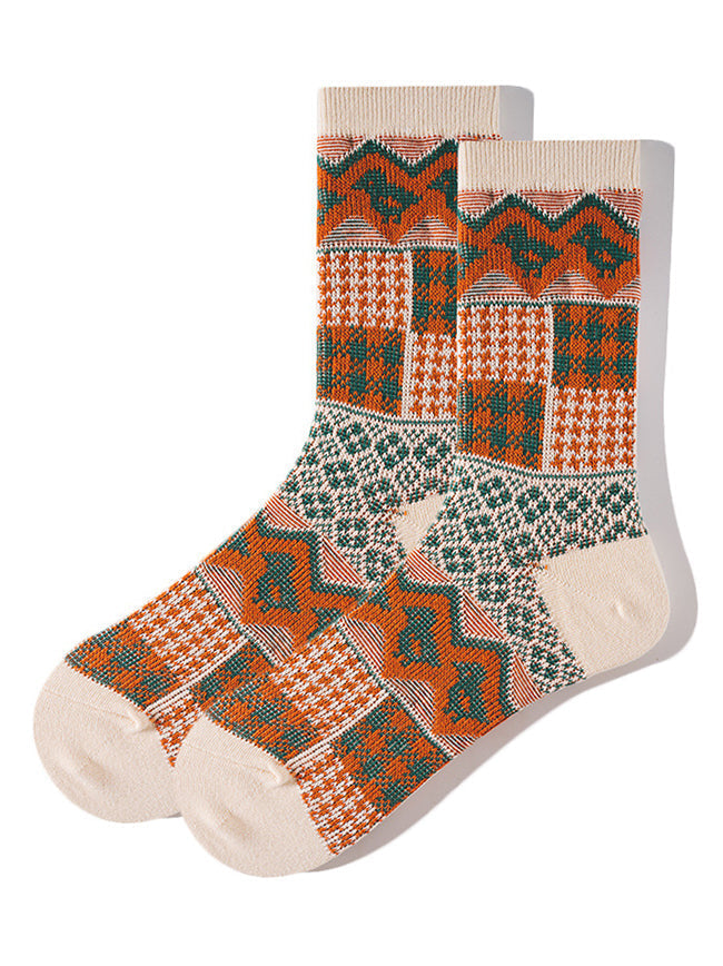 3 Pack Retro Ethnic Jacquard Calf Socks | dmunderwear detail image 8