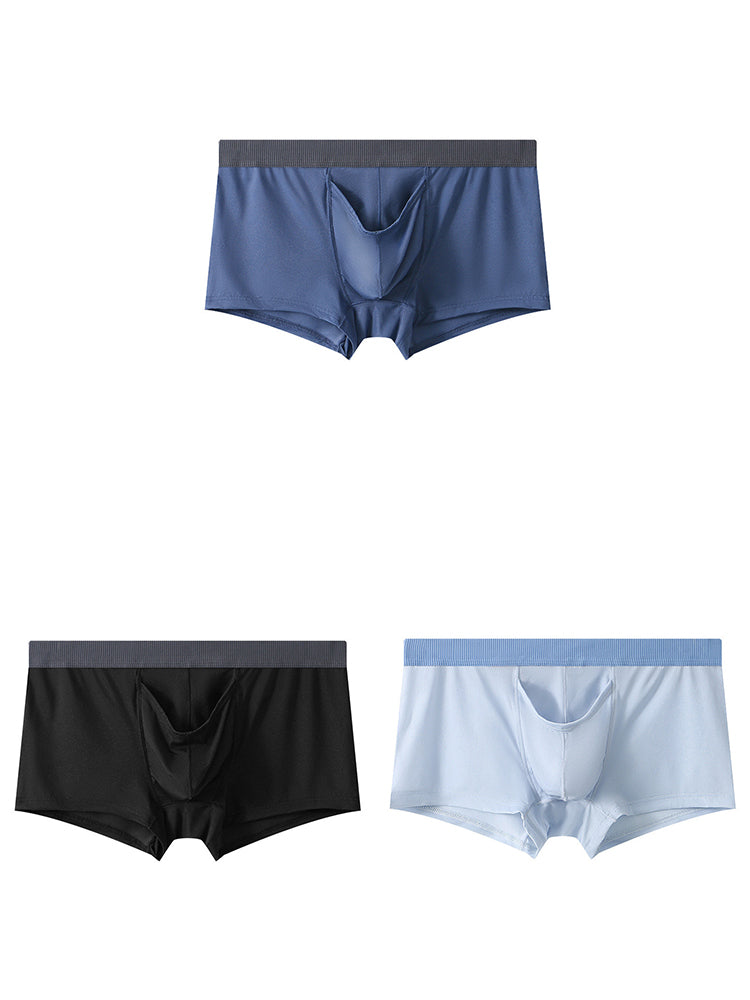 3 Pack Separate Pouch Trunks With Fly Front | dmunderwear detail image 2