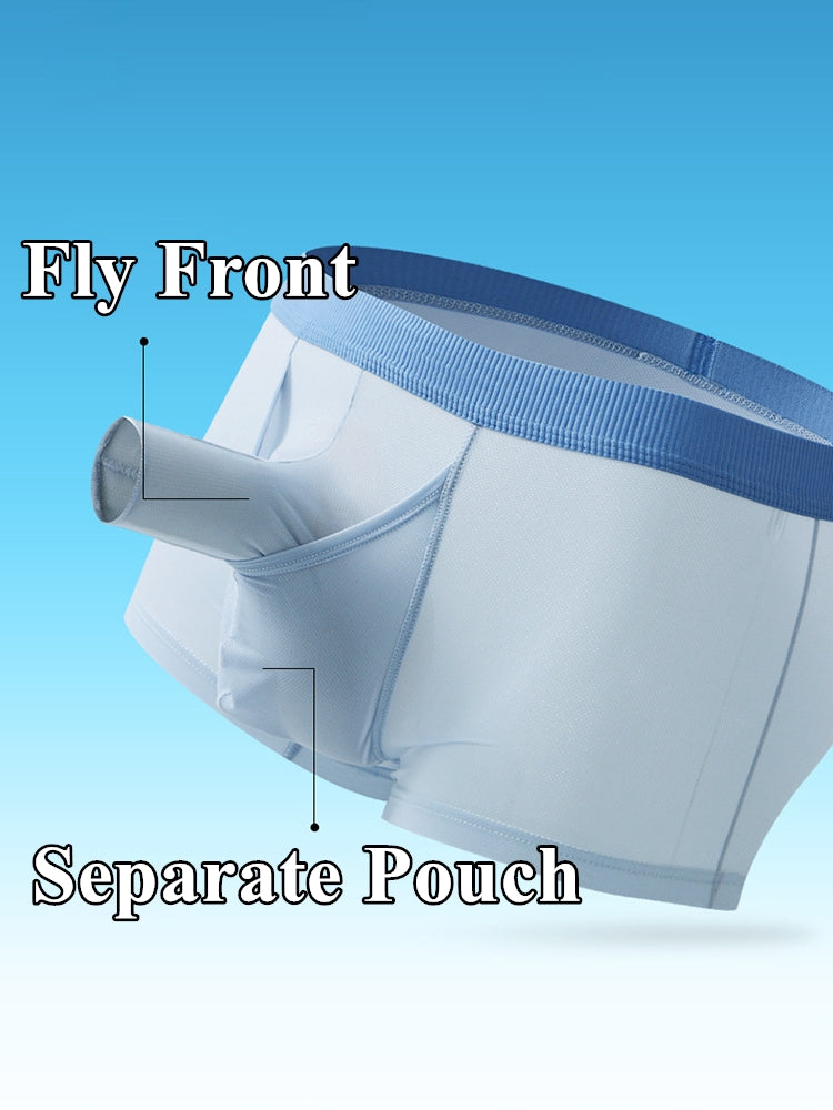 3 Pack Separate Pouch Trunks With Fly Front | dmunderwear detail image 9