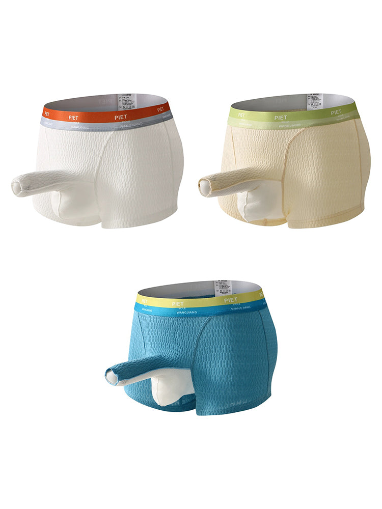 3 Pack Separate Pouch Trunks with Open Fly | dmunderwear detail image 2