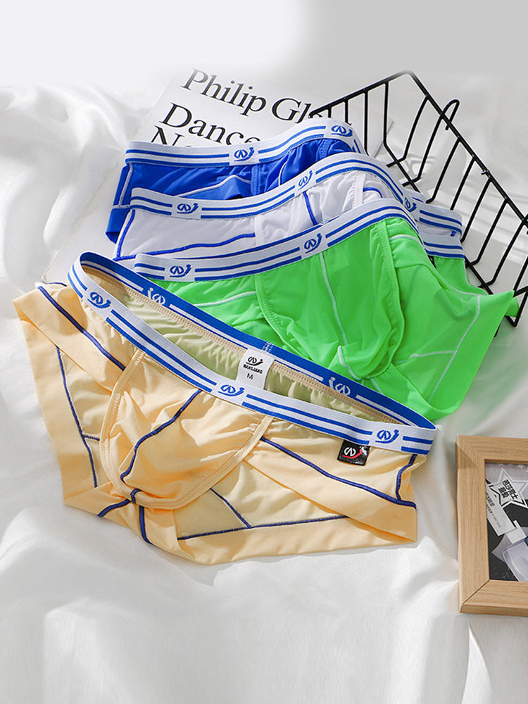 3 Pack Sexy Fashion Ice Silk Solid Color Men's Briefs | dmunderwear detail image 12