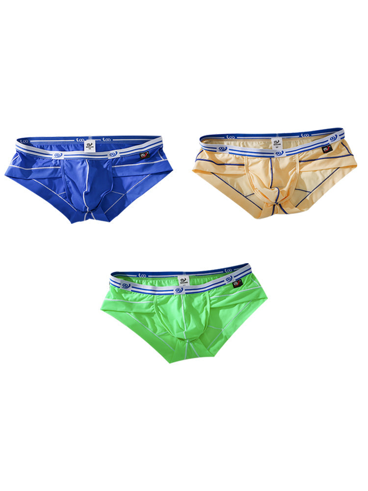3 Pack Sexy Fashion Ice Silk Solid Color Men's Briefs | dmunderwear detail image 14