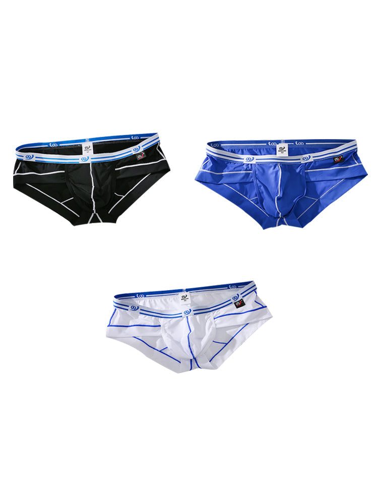 3 Pack Sexy Fashion Ice Silk Solid Color Men's Briefs | dmunderwear variant image