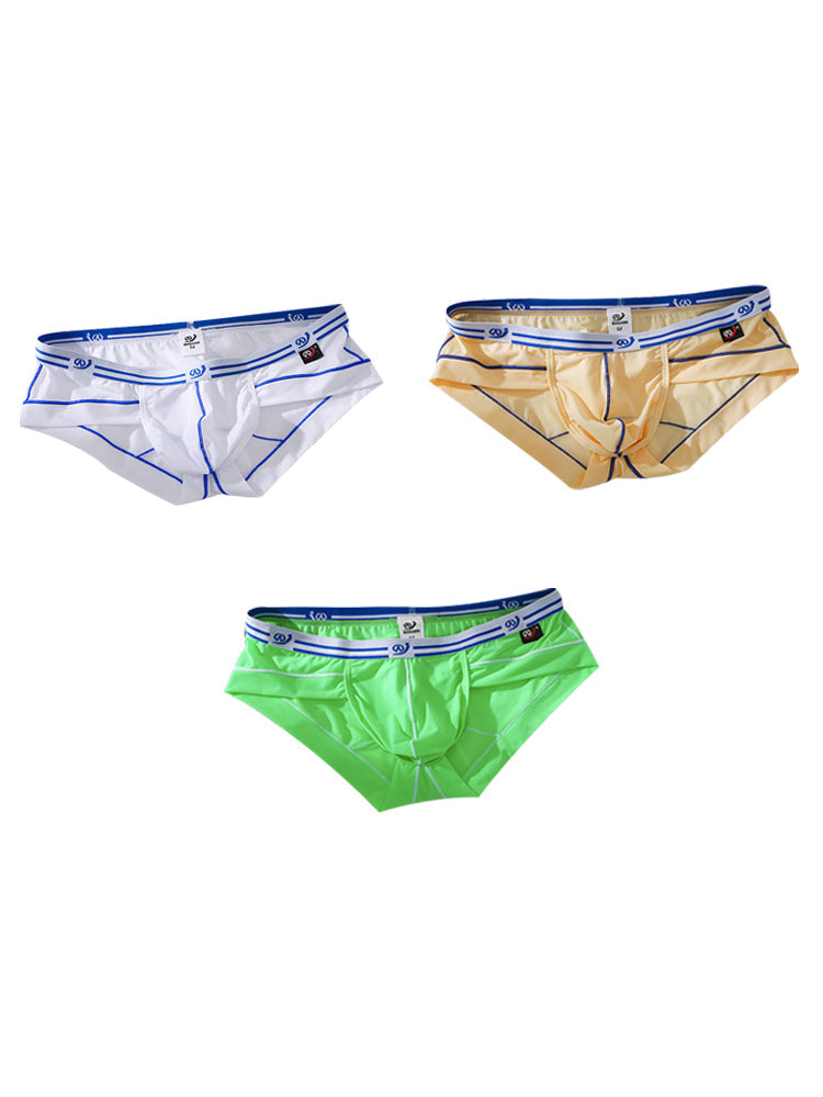 3 Pack Sexy Fashion Ice Silk Solid Color Men's Briefs | dmunderwear detail image 20
