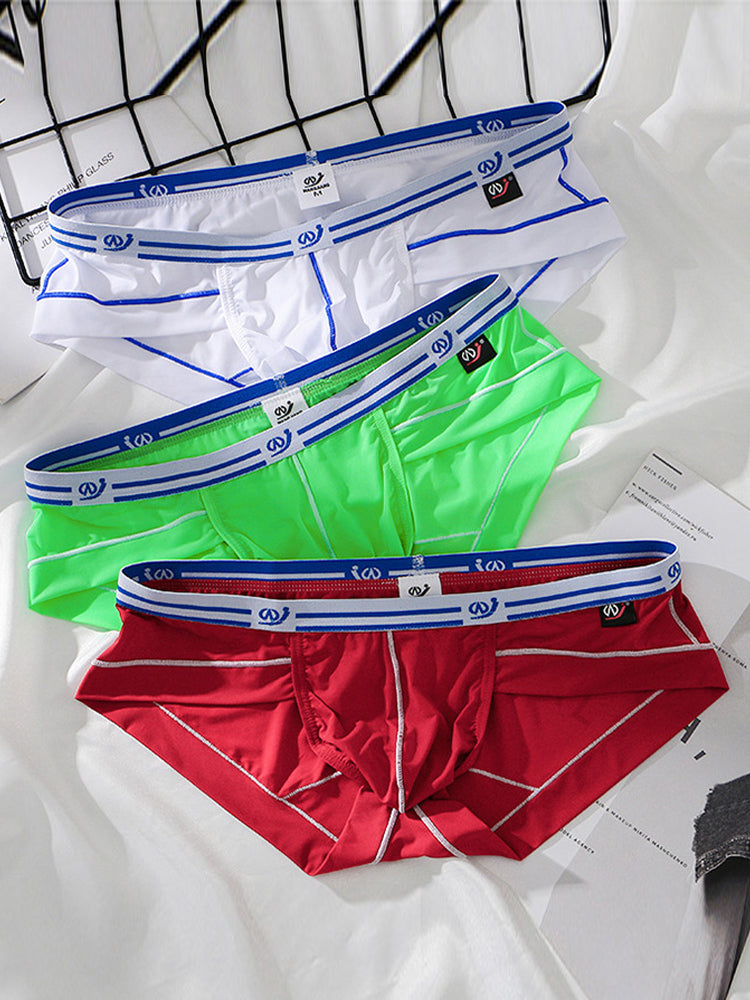 3 Pack Sexy Fashion Ice Silk Solid Color Men's Briefs | dmunderwear detail image 6