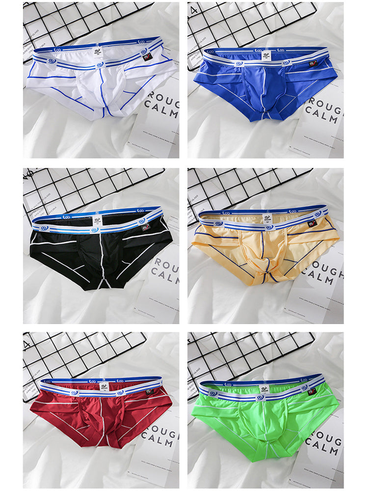 3 Pack Sexy Fashion Ice Silk Solid Color Men's Briefs | dmunderwear detail image 7