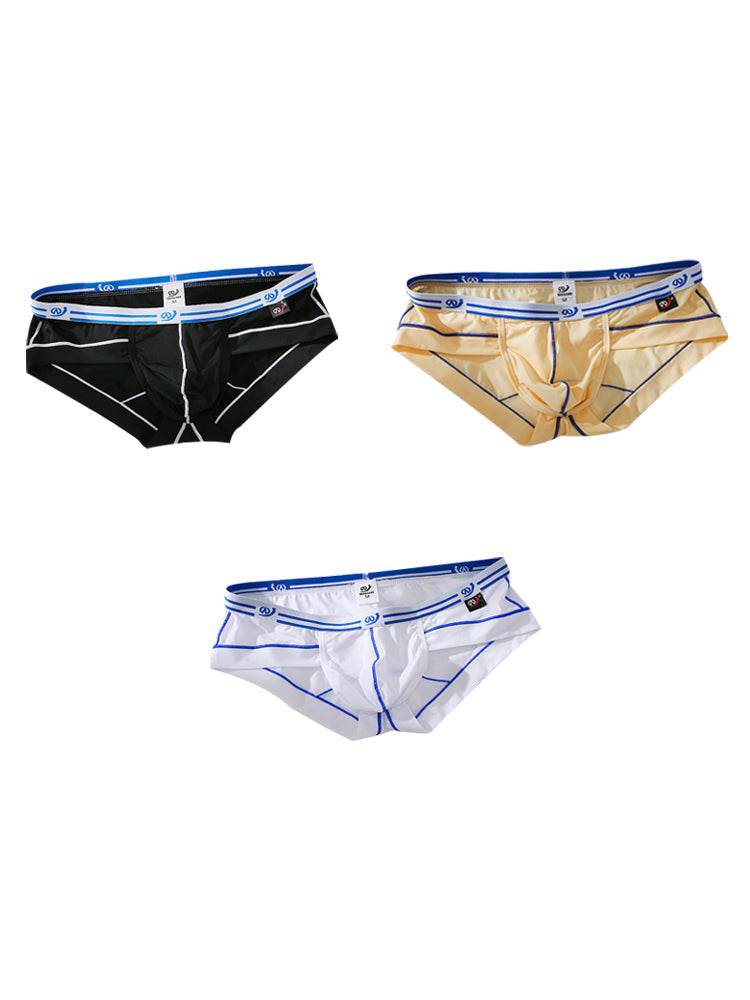 3 Pack Sexy Fashion Ice Silk Solid Color Men's Briefs | dmunderwear detail image 8