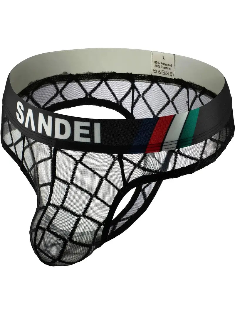 3 Pack Sexy Mesh T-back Thongs for Men | dmunderwear detail image 18