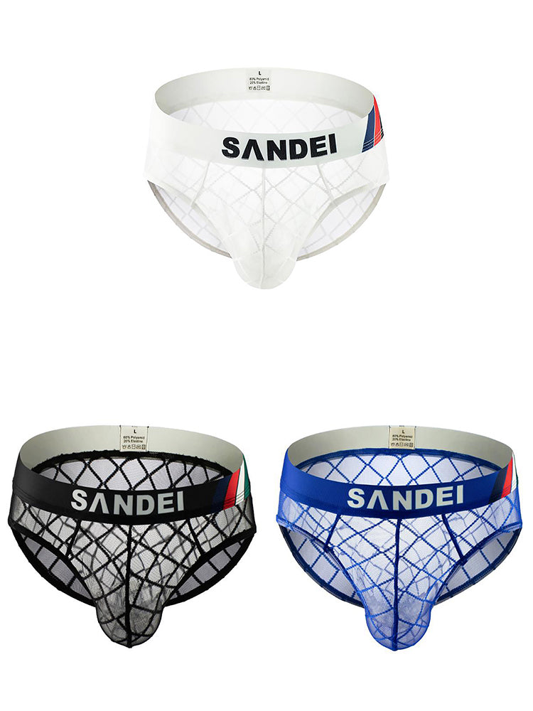 3 Pack Sexy Mesh T-back Thongs for Men | dmunderwear detail image 2