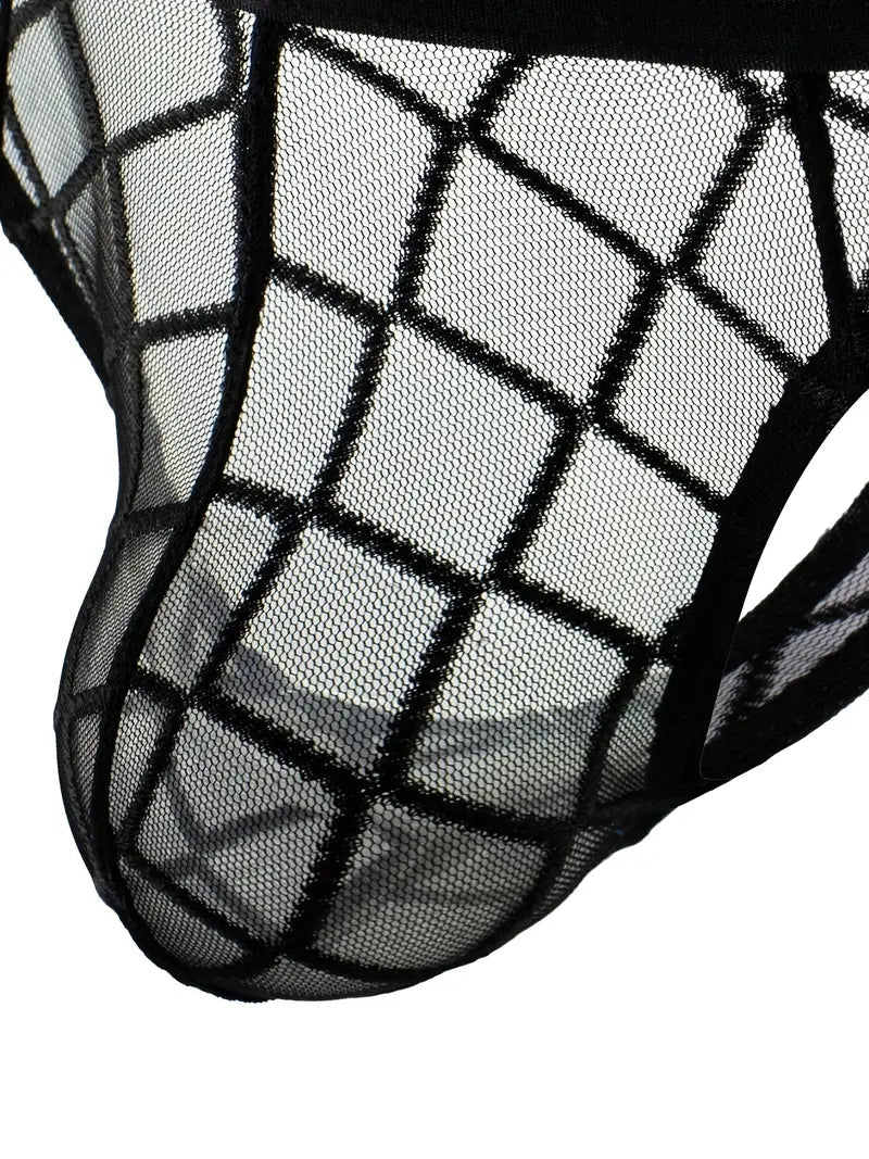3 Pack Sexy Mesh T-back Thongs for Men | dmunderwear detail image 6