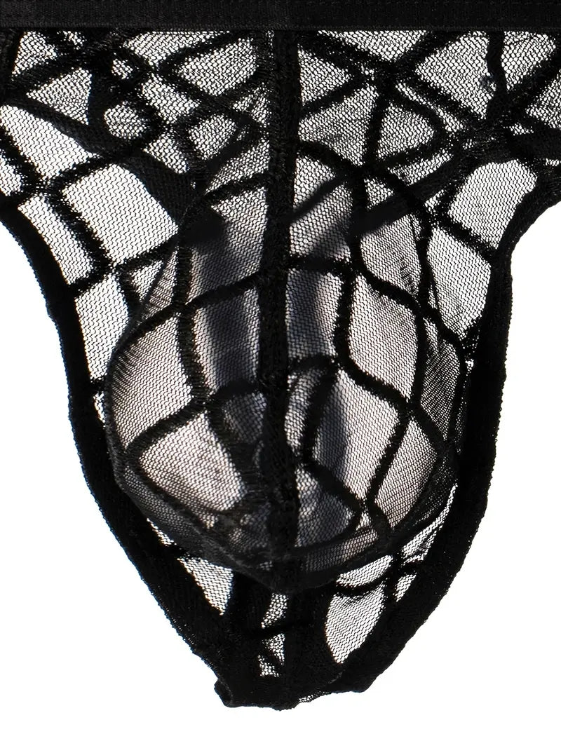 3 Pack Sexy Mesh T-back Thongs for Men | dmunderwear detail image 7