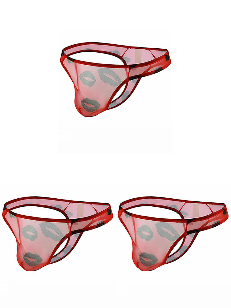 3 Pack Sexy Print Low-rise Thongs for Men | dmunderwear detail image 14