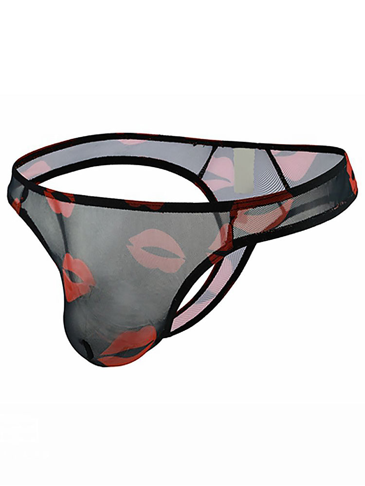 3 Pack Sexy Print Low-rise Thongs for Men | dmunderwear detail image 15