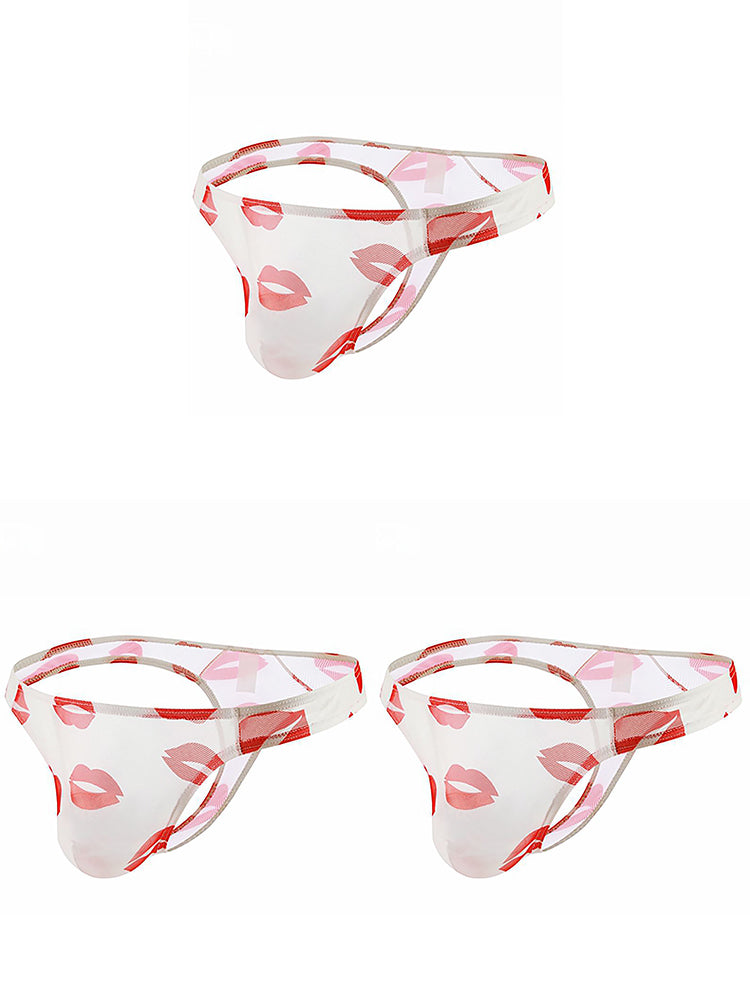 3 Pack Sexy Print Low-rise Thongs for Men | dmunderwear detail image 18