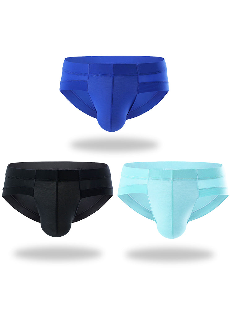 3 Pack Summer Men's Brief With Support Pouch | dmunderwear detail image 2