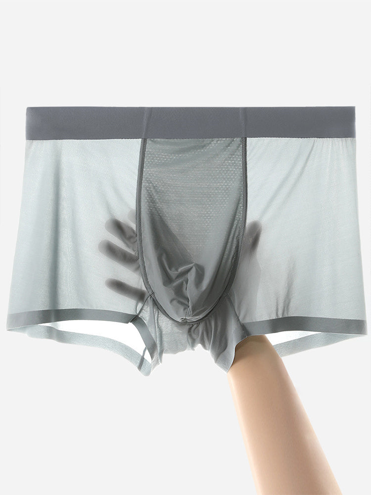 3 Pack Trackless Summer Ultra Thin Pouch Men's Trunks | dmunderwear detail image 3
