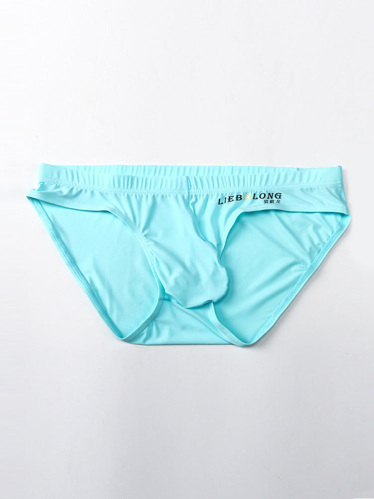 3 Packs of Men's Ice Silk Seamless Convex Pouch Briefs | dmunderwear detail image 11