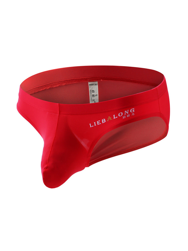 3 Packs of Men's Ice Silk Seamless Convex Pouch Briefs | dmunderwear detail image 15