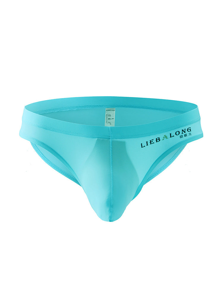3 Packs of Men's Ice Silk Seamless Convex Pouch Briefs | dmunderwear detail image 16