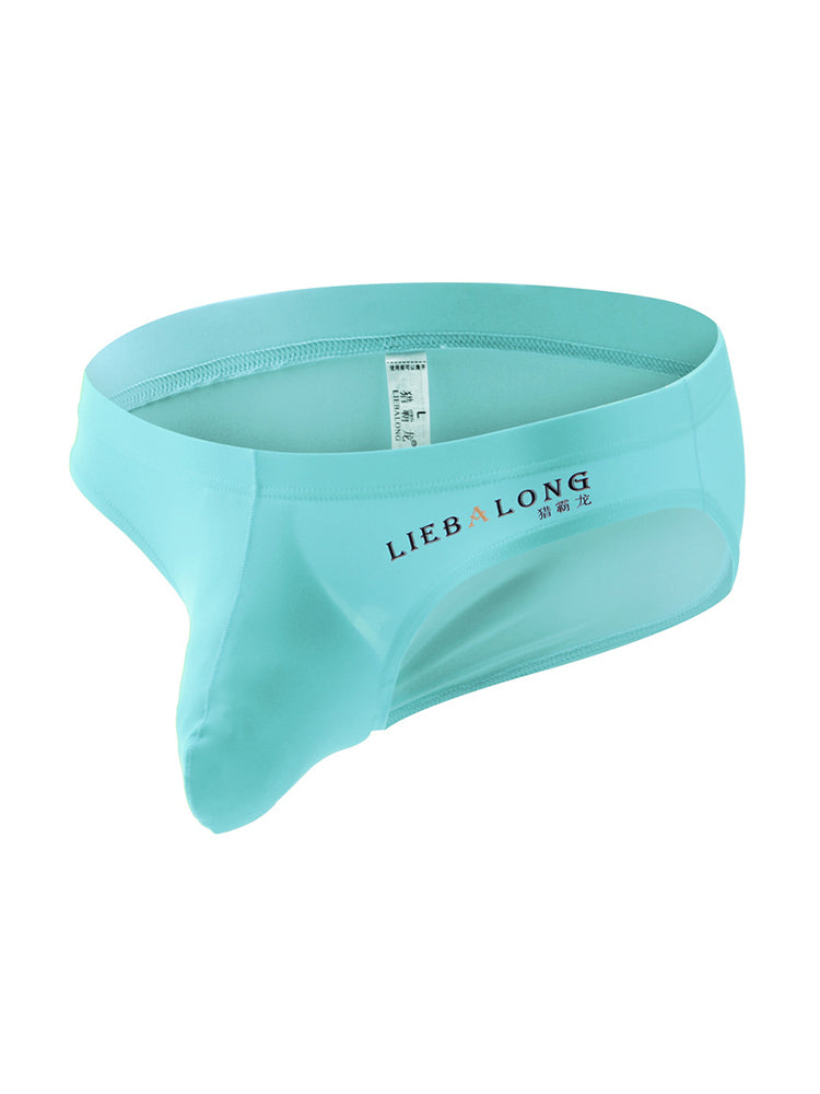 3 Packs of Men's Ice Silk Seamless Convex Pouch Briefs | dmunderwear detail image 18